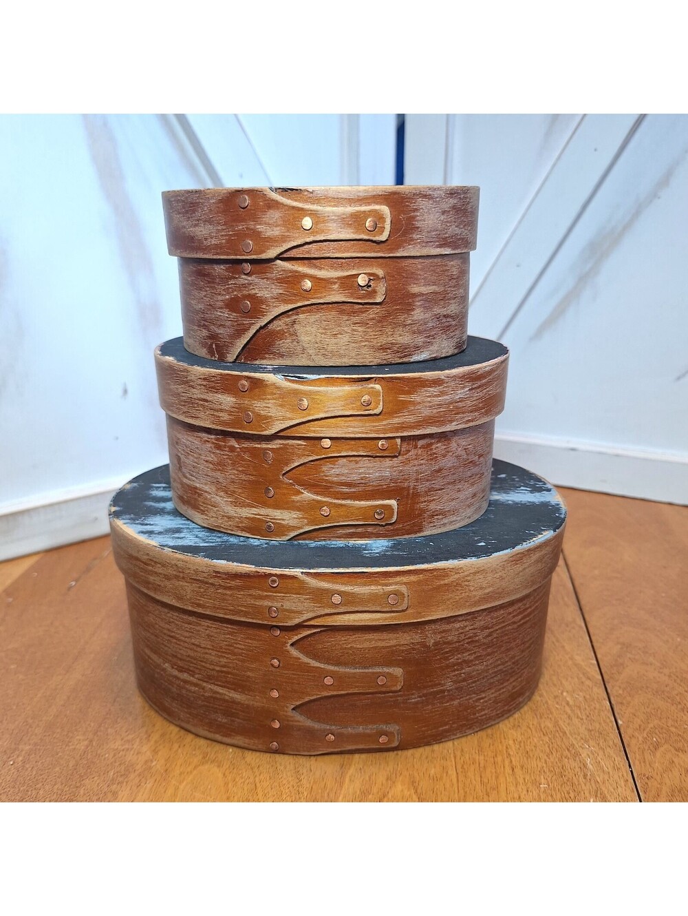 Vintage Bentwood Oval Boxes Shaker Style Nesting Box Set of 3